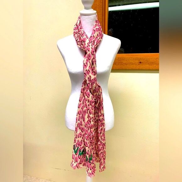 Auth Louis Vuitton Pink Lepord Print Limited Edition Stephen Sprouse Wrap Scarf - Picture 8 of 14